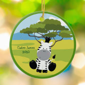 Schattigee Baby Zebra Custom Dier Kinder Kerst Keramisch Ornament
