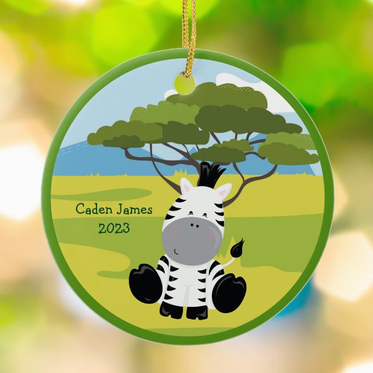 Schattigee Baby Zebra Custom Dier Kinder Kerst Keramisch Ornament