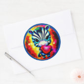 Schattigee Baby Zebra met hart Ronde Sticker (Envelop)