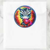 Schattigee Baby Zebra met hart Ronde Sticker (Tas)