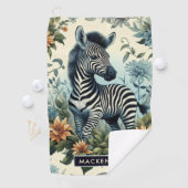 Schattigee  Baby Zebra Waterverf Golfhanddoek (Insitu)
