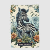Schattigee Baby Zebra Waterverf Golfhanddoek (Voorkant)
