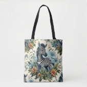 Schattigee Baby Zebra Waterverf Tote Bag (Voorkant)