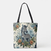 Schattigee Baby Zebra Waterverf Tote Bag (Achterkant)