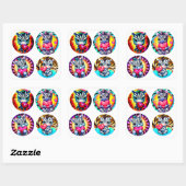 Schattigee Baby Zebra's met harten Vierkante Sticker (Vel)