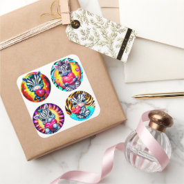 Schattigee Baby Zebra's met harten Vierkante Sticker
