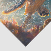 Schattigee Baby Zee Schildpad met Bubbels Decoupag Tissuepapier (Detail)