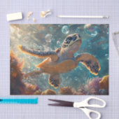 Schattigee Baby Zee Schildpad met Bubbels Decoupag Tissuepapier (Craft)