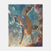 Schattigee Baby Zeeen Schildpad met Bubbels Fleece Deken (Voorkant)