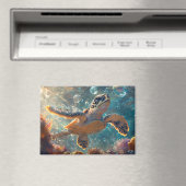 Schattigee Baby Zeeen Schildpad met Bubbels Magneet (Insitu (Vaatwasser))