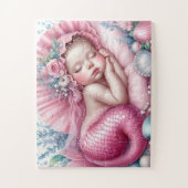 Schattigee baby Zeemeermin Legpuzzel (Verticaal)