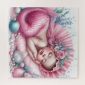 Schattigee baby Zeemeermin puzzel (Horizontaal)