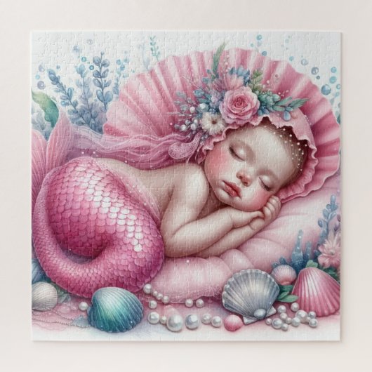 Schattigee baby Zeemeermin puzzel (Verticaal)