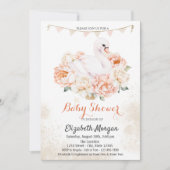 Schattigee Baby zwaan Rozen Baby shower Kaart (Voorkant)