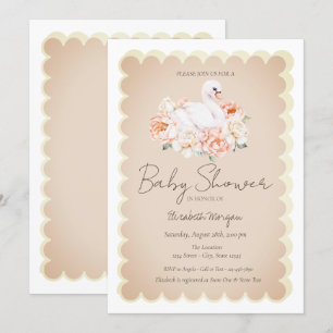 Schattigee Baby zwaan Rozen Baby shower Kaart