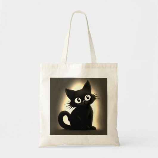 Schattigee Baby zwarte kat Halloween Tote Bag (Voorkant)