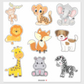 Schattigee babydieren Custom-cut Vinyl Stickers (Vel)