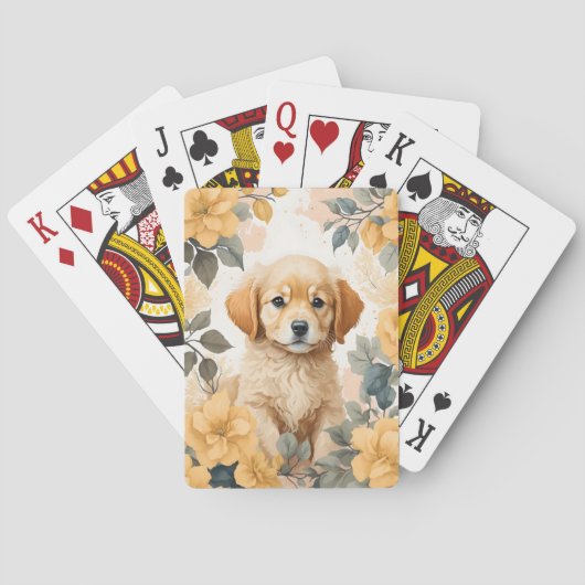 Schattigee babydieren | Golden Retriever Puppy Pokerkaarten (Achterkant)