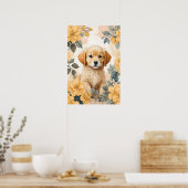 Schattigee babydieren | Golden Retriever Puppy Poster (Keuken)