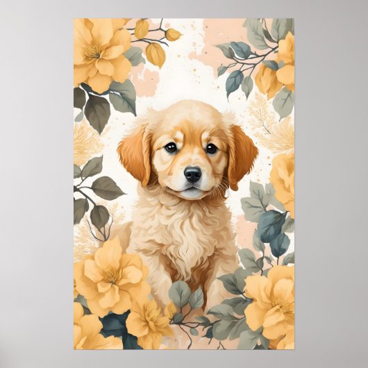 Schattigee babydieren | Golden Retriever Puppy Poster (Voorkant)