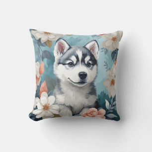 Schattigee babydieren   Husky Puppy Kussen