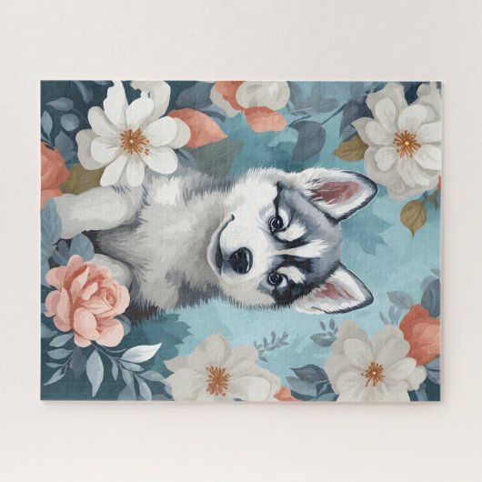 Schattigee babydieren | Husky Puppy Legpuzzel (Horizontaal)