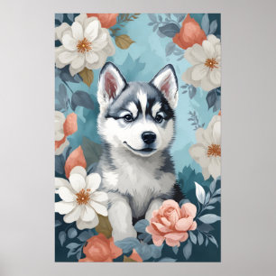 Schattigee babydieren   Husky Puppy Poster