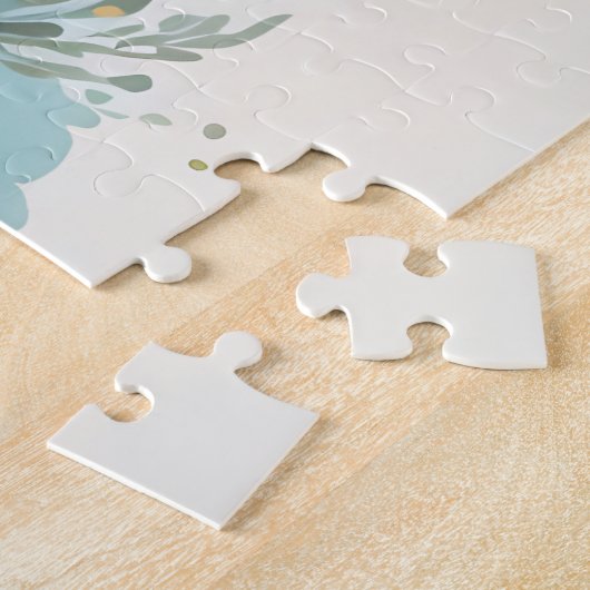 Schattigee babydieren | Schattige Koe Kalf Bloemen Legpuzzel (Zijkant)