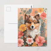 Schattigee babydieren | Schattigee Shetland Sheepd Briefkaart (Voorkant / Achterkant)