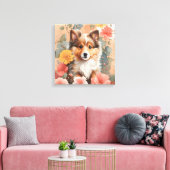 Schattigee babydieren | Schattigee Shetland Sheepd Canvas Afdruk (Insitu (Woonkamer))