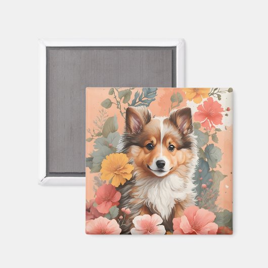 Schattigee babydieren | Schattigee Shetland Sheepd Magneet (Voorkant / Achterkant)