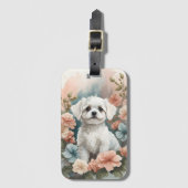 Schattigee babydieren | Schattigee witte maltese p Bagagelabel (Voorkant (verticaal))