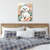 Schattigee babydieren | Schattigee witte maltese p Canvas Afdruk (Insitu (Slaapkamer))