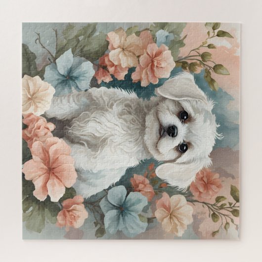 Schattigee babydieren | Schattigee witte maltese p Legpuzzel (Horizontaal)