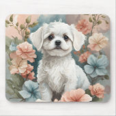 Schattigee babydieren | Schattigee witte maltese p Muismat (Voorkant)