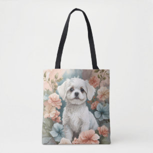 Schattigee babydieren   Schattigee witte maltese p Tote Bag