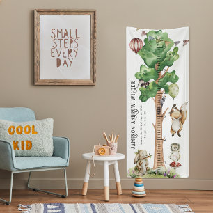 Schattigee babydieren   Vinyl Groeikaart Banner