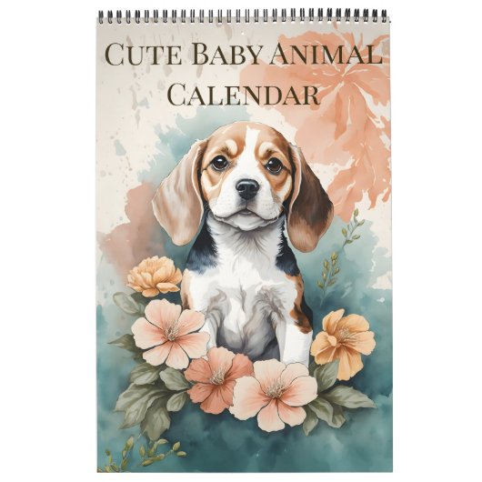 Schattigee babydieren Waterverf 2025 Kalender (Hoes)
