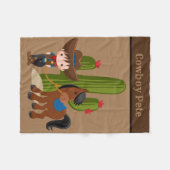 Schattigee babyjongen voeg naam cowboydeken toe fleece deken (Voorkant (Horizontaal))
