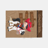 Schattigee babyjongen voeg naam cowboydeken toe fleece deken (Voorkant (Horizontaal))