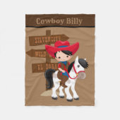 Schattigee babyjongen voeg naam cowboydeken toe fleece deken (Voorkant)