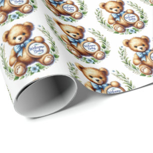 Schattigee babyjongens welkom baby cadeaupapier