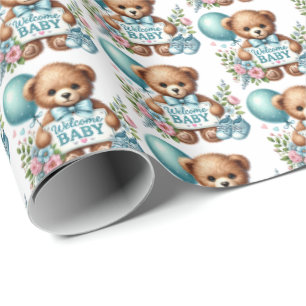 Schattigee babyjongens welkom baby cadeaupapier
