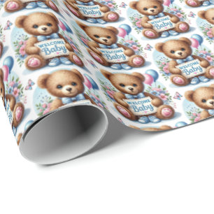 Schattigee babyjongens welkom baby cadeaupapier