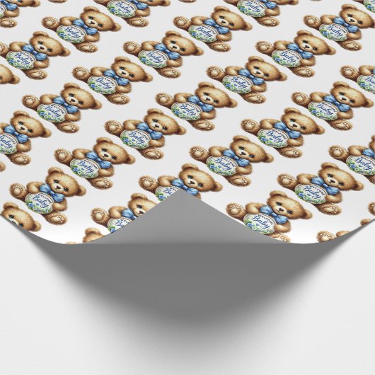 Schattigee babyjongens welkom baby cadeaupapier (Hoek)