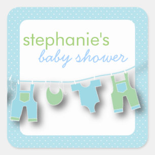 Schattigee Babykleding op de lijn voor Boy Baby sh Vierkante Sticker