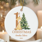 Schattigee baby's 1e kerst gepersonaliseerd keramisch ornament