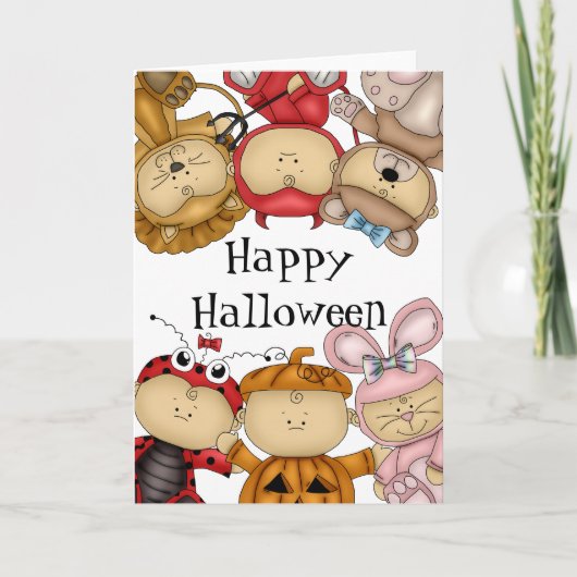 Schattigee baby's blij met Halloween Kaart (Voorkant)