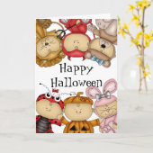 Schattigee baby's blij met Halloween Kaart (Gele Bloem)