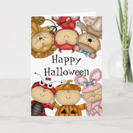 Schattigee baby's blij met Halloween Kaart